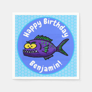 Cartoon Piranha Serviette