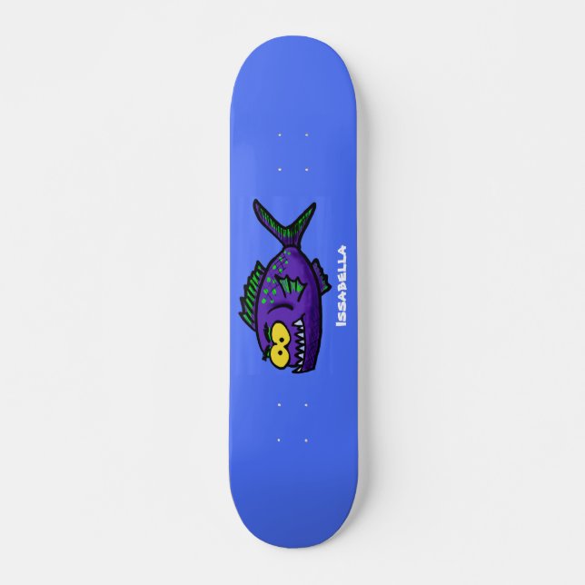 Cartoon Piranha Skateboard (Vorne)