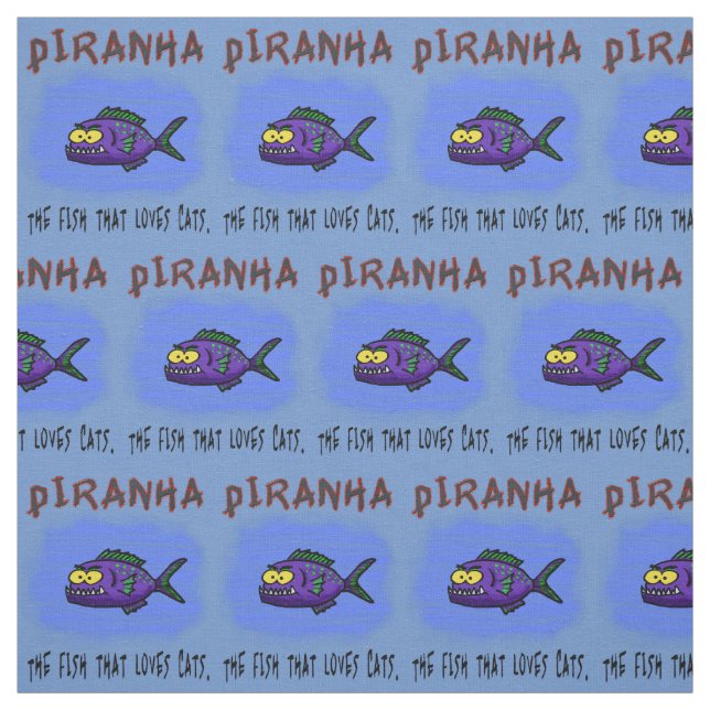 Cartoon Piranha Stoff (Muster)