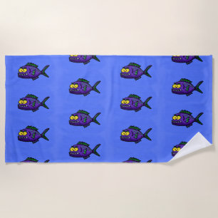 Cartoon Piranha Strandtuch