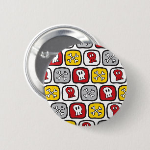 Cartoon Pirate / Skeleton Skulls & Bones Spaß Kind Button