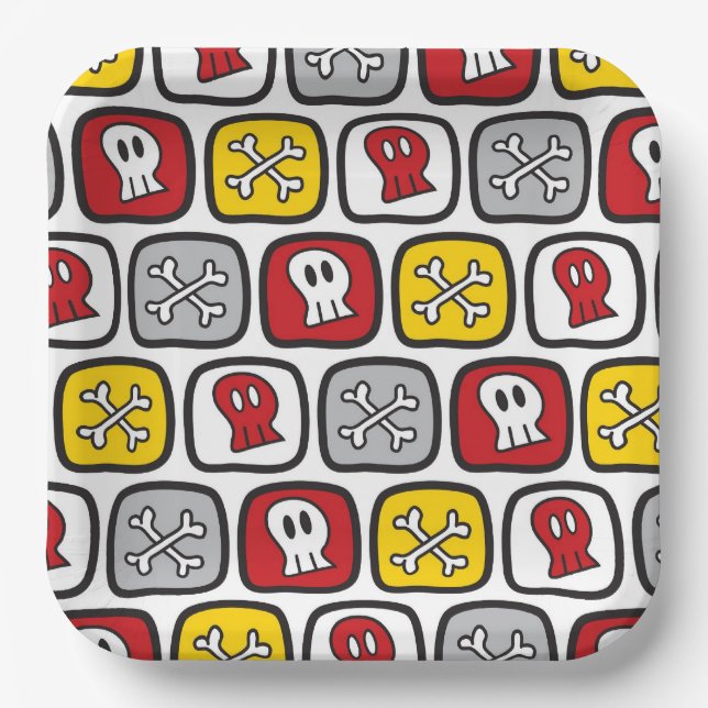 Cartoon Pirate / Skelettknechte Pappteller (Vorderseite)