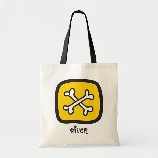 Cartoon Pirate Skull & Bone Kid's Halloween-Party Tragetasche (Vorne)