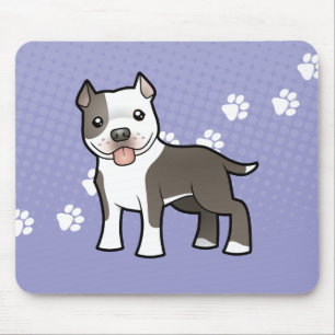 Cartoon Pitbull / American Staffordshire Terrier Mousepad