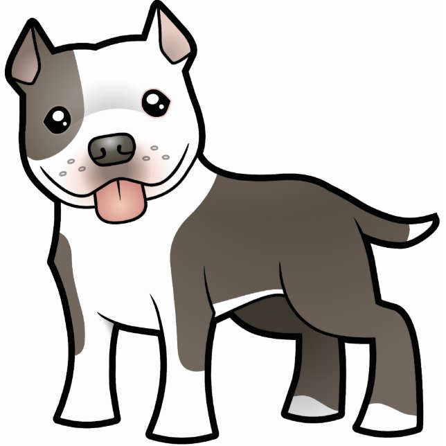 Cartoon Pitbull/amerikanisches Fotoskulptur Magnet (Vorne)