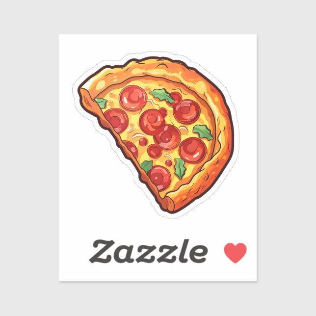 Cartoon pizza aufkleber (Blatt)