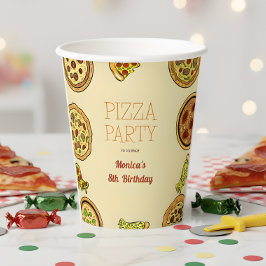Cartoon Pizza Party Geburtstag Pappbecher