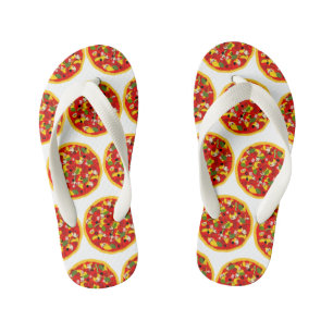 Cartoon Pizza Pattern Kinderbadesandalen