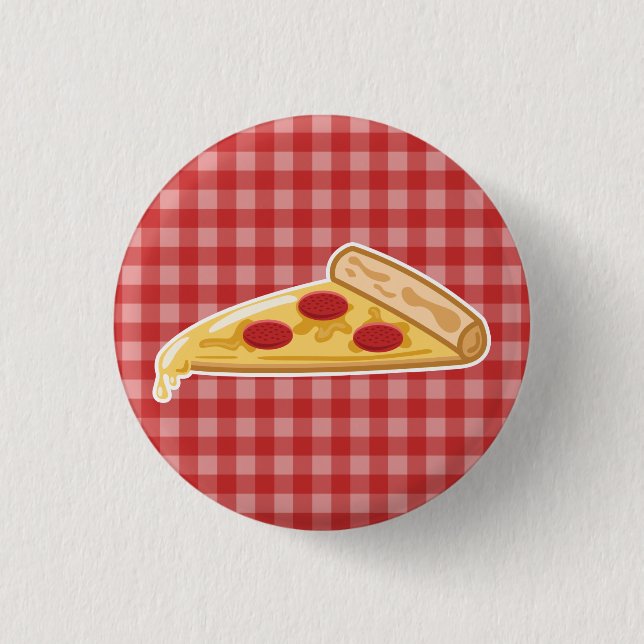 Cartoon Pizza Slice Button (Vorderseite)