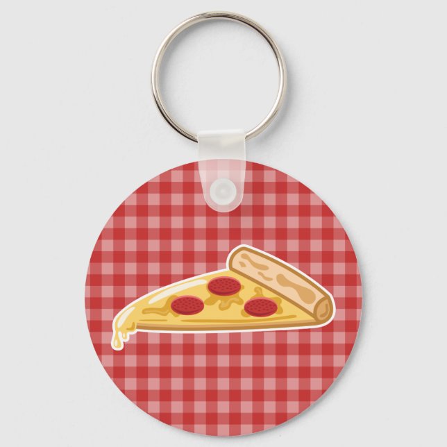 Cartoon Pizza Slice Schlüsselanhänger (Vorderseite)