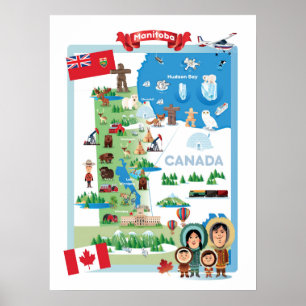 Cartoon-Plakat Manitobas Kanada Poster