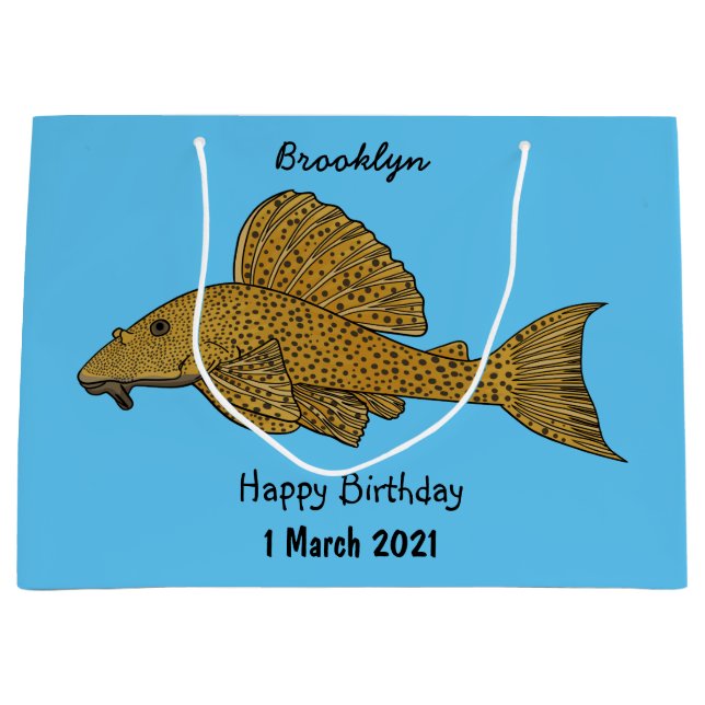Cartoon Pleco Große Geschenktüte (Vorderseite)