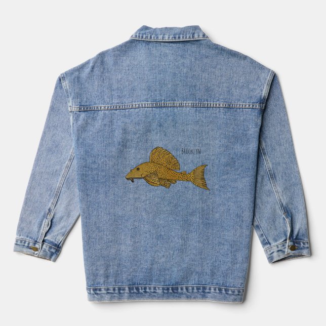 Cartoon Pleco Jeansjacke (Rückseite)