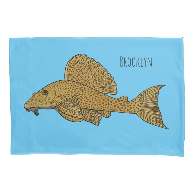 Cartoon Pleco Kissenbezug (Vorderseite)