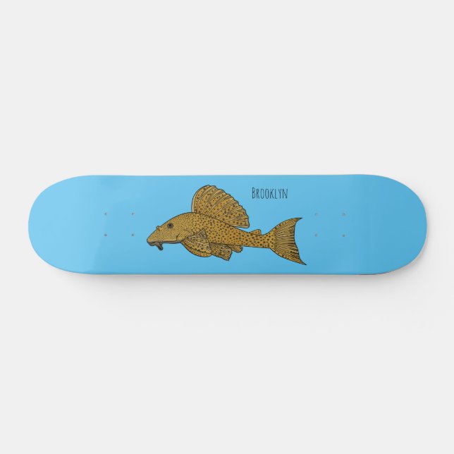 Cartoon Pleco Skateboard (Horizontal)
