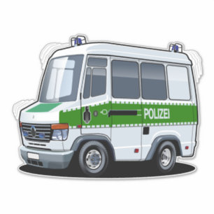 Cartoon Police Van Aufkleber