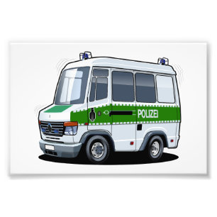 Cartoon Police Van Fotodruck