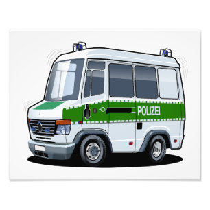 Cartoon Police Van Fotodruck