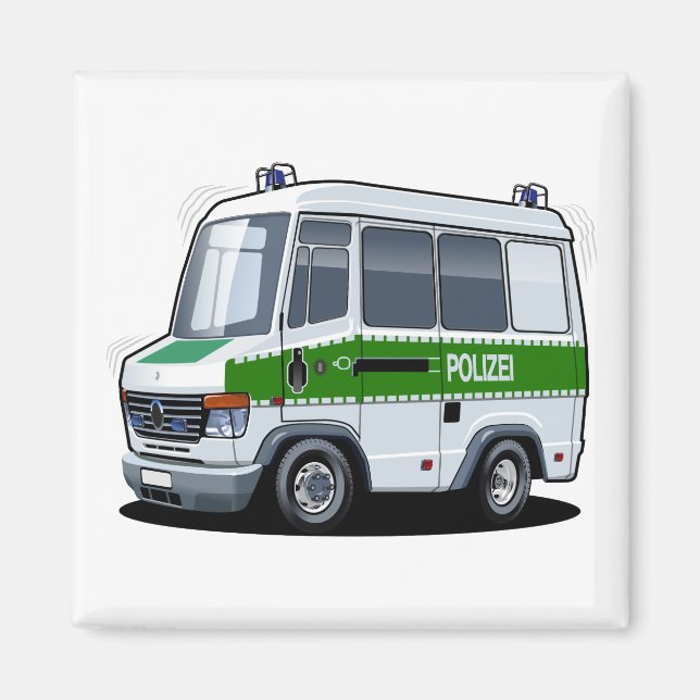 Cartoon Police Van Magnet (Vorne)