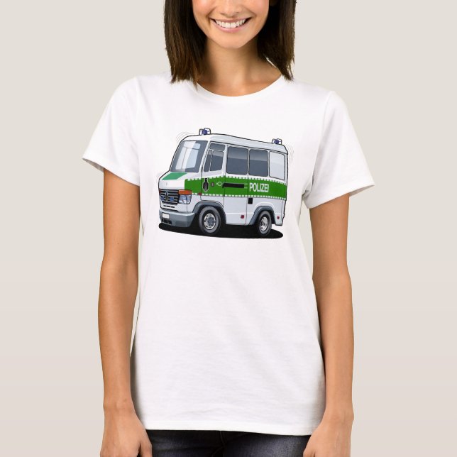 Cartoon Police Van T-Shirt (Vorderseite)