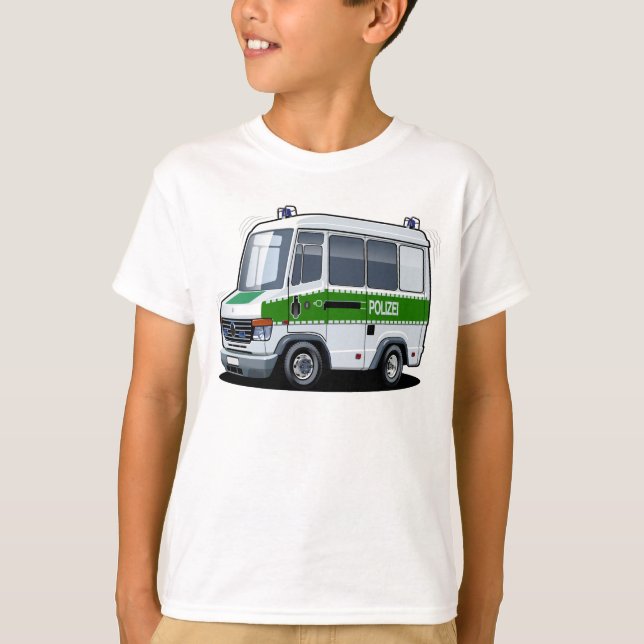 Cartoon Police Van T-Shirt (Vorderseite)
