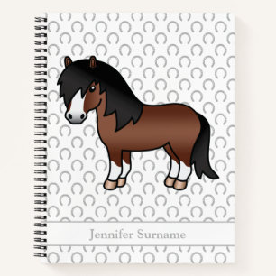 Cartoon Pony Pony, braun, Shetland Pony Notizbuch
