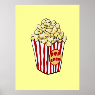 Cartoon Popcorn Bag Print Poster