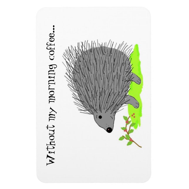 Cartoon Porcupine mit Niedlichem Sprichwort Magnet (Vertikal)