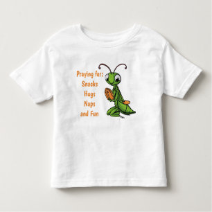 Cartoon Praying Mantis Personalisiert Kleinkind T-shirt