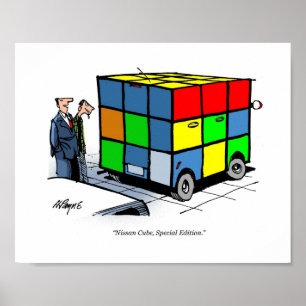 Cartoon print Nissan Cube Poster