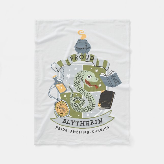 Cartoon Proud Slytherin Wappen Fleecedecke (Vorderseite)