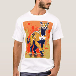 Cartoon Puma Splash Logo: Transparenter Hintergrun T-Shirt