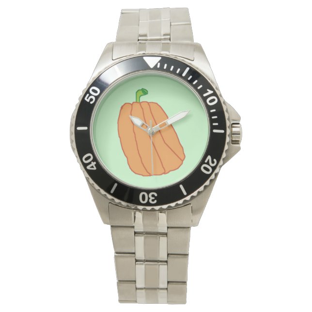 Cartoon Pumpkin-Uhr Armbanduhr (Vorderseite)
