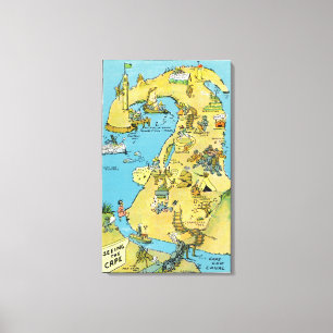 Cartoon-Punkte von Zinsen auf Cape Cod Leinwanddruck