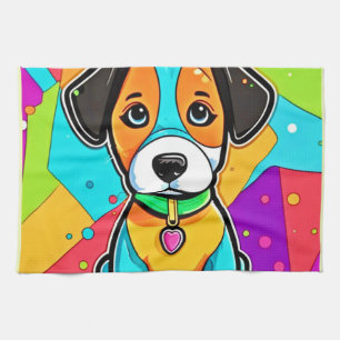 Cartoon Puppy Art Print Geschirrtuch