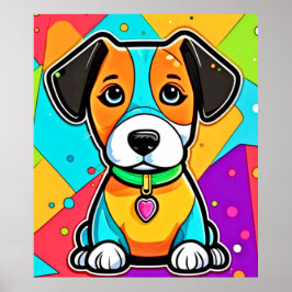 Cartoon Puppy Art Print Poster