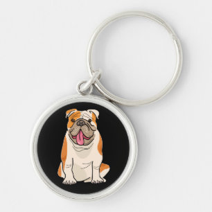 Cartoon Puppy Dog Lover Gifts Cute English Bulldog Schlüsselanhänger