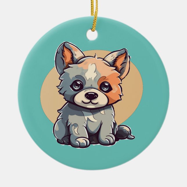 CARTOON PUPPY KERAMIK ORNAMENT (Vorne)