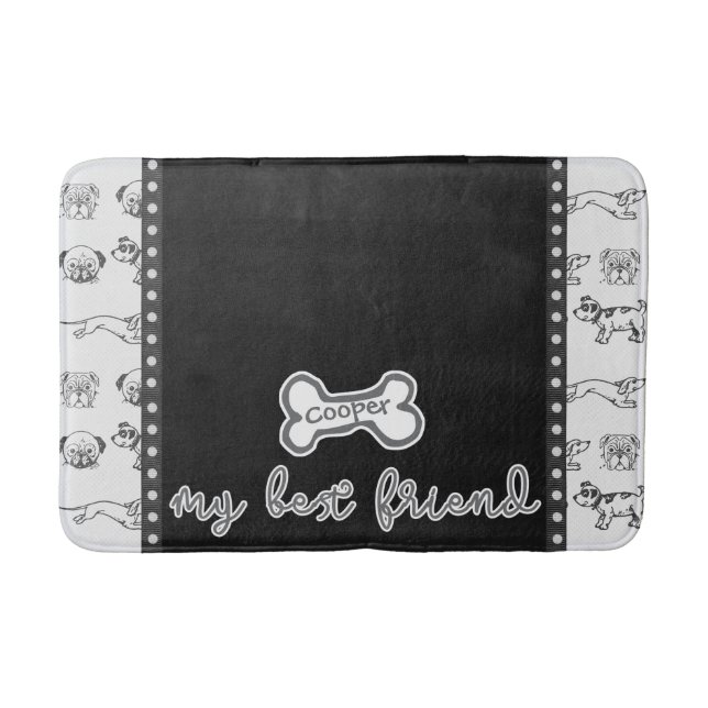 Cartoon Pups Päpst Mittlere Badematte (Vorderseite)