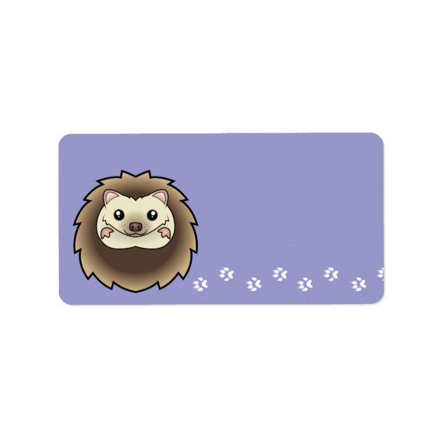 Cartoon Pygmy Igel Adressaufkleber (Vorne)