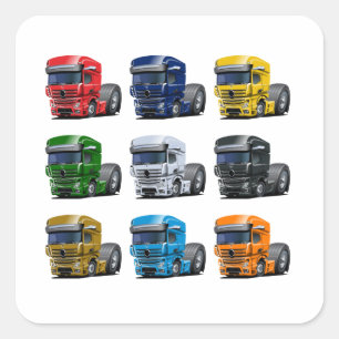 Cartoon Quadratischer Aufkleber