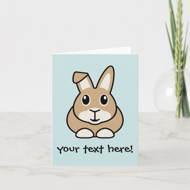 Cartoon Rabbit Greetings Card Karte (Vorderseite)