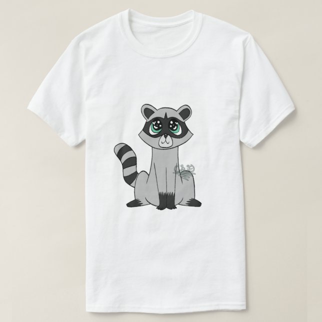 Cartoon Raccoon T - Shirt (Design vorne)