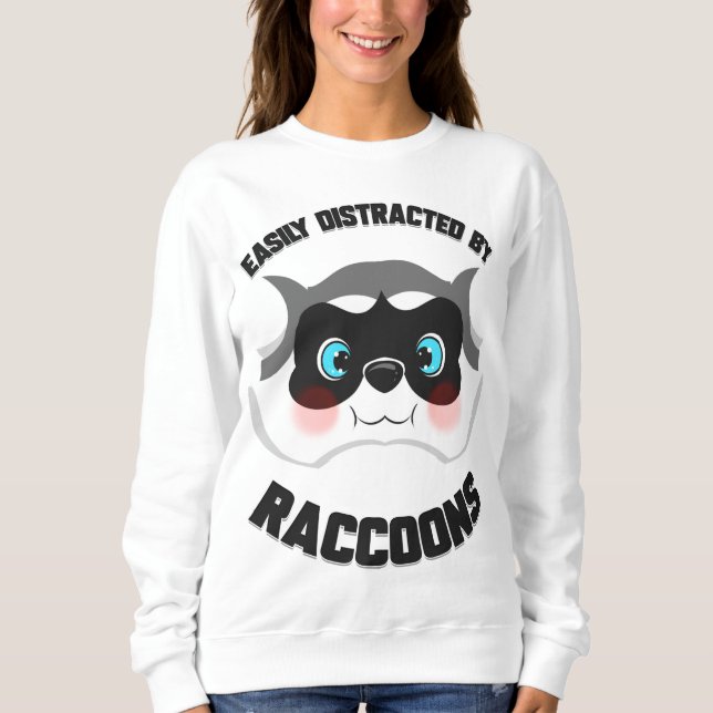 Cartoon Raccoon Tiergeschenk für Mülleimer Panda L Sweatshirt (Vorderseite)