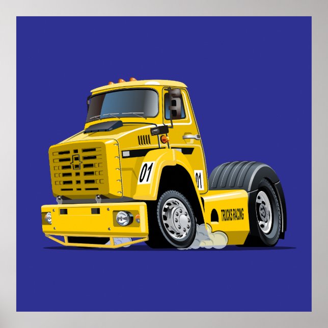 Cartoon Racing truck Poster (Vorne)