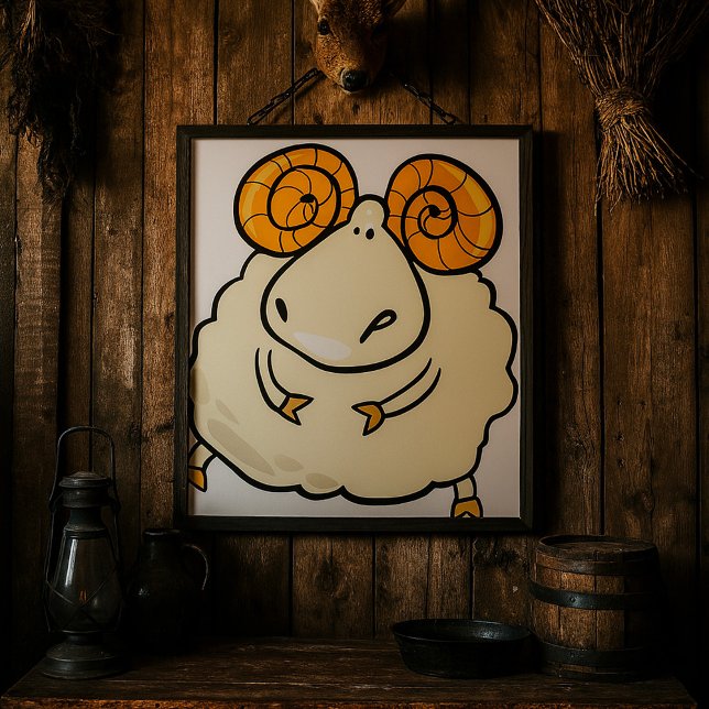 Cartoon Ram Sheep Poster (Von Creator hochgeladen)