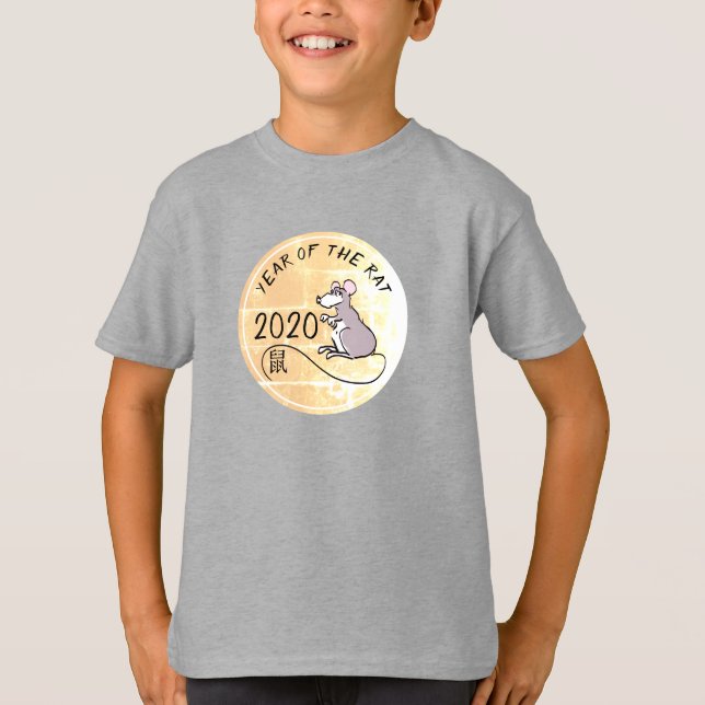 Cartoon Rat Chinesisches Neujahr 2020 Kinder T-Shi T-Shirt (Vorderseite)