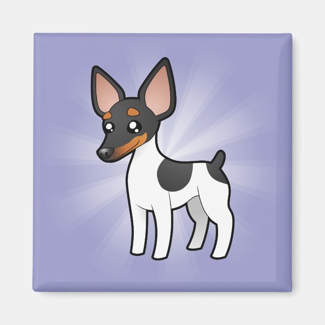 Cartoon Rat Terrier / Toy Fox Terrier Magnet (Vorne)