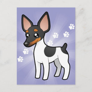 Cartoon Rat Terrier / Toy Fox Terrier Postkarte