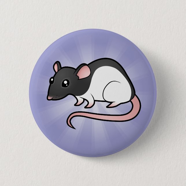 Cartoon-Ratte Button (Vorderseite)